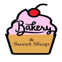 Just Like Sisters Bakery and Sweet Shop logo: pink frosting, a red cherry and a gold cup with the word Bakery in script